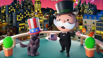Monopoly Go Firework Fortunes artwork showing the monopoly man and his dog
