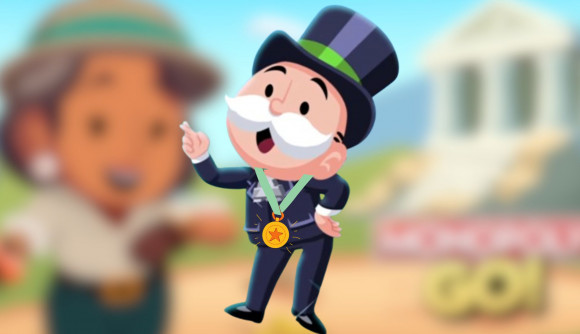 Monopoly Go Prize Relay - the monopoly man wearing a medal