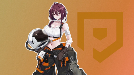 Custom image for Counterside tier list with a mech pilot on a dusky orange background