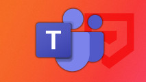 Microsoft teams downloads: An image of the Microsoft Teams logo on a red background.