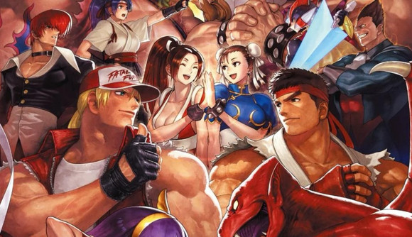 SNK Vs. Capcom SVC Chaos: An image of Street Fighter and King of Fighters character in SNK Vs. Capcom SVC Chaos.