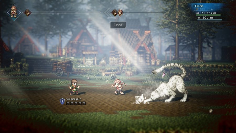 a screenshot of a battle in Octopath Traveler