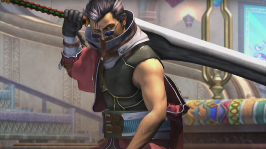 Auron with his sword on his shoulder