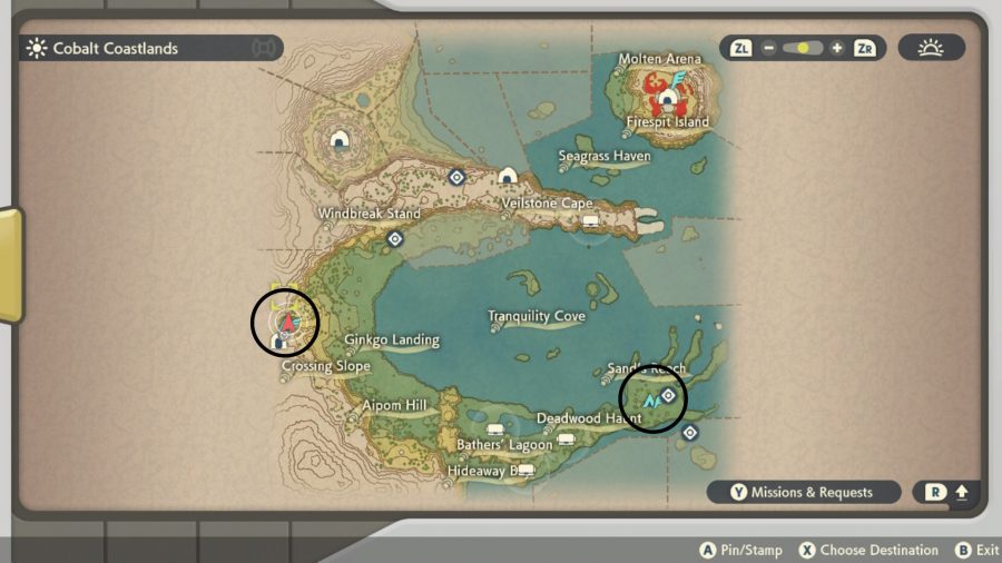 Base camps in Cobalt Coastlands in Pokémon Legends Arceus