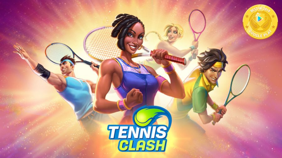 人気のオンライン テニス ゲームの 1 つであるテニス クラッシュのキーアート