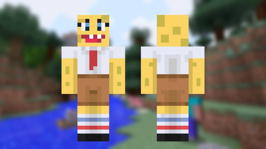 Skins Minecraft: Spogebob Squarepants Est Visible Dans Le Style Minecraft 